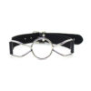 Medium 37mm Butterfly/Spider Open Mouth Gag Stainless Steel Faux Leather
