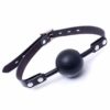 Black 48mm Big Ball Gag Faux Leather Silicon Rubber Bondage Ball Gag - Image 2