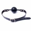 Black 48mm Big Ball Gag Faux Leather Silicon Rubber Bondage Ball Gag - Image 4