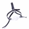 White 48mm Big Ball Silicon Rubber Bondage Ball Gag Faux Leather Head Harness