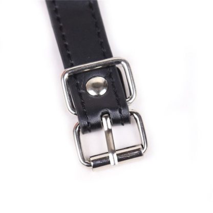 Red Rubber Lip Shape Faux Leather Harness Open Mouth Gag - Image 6