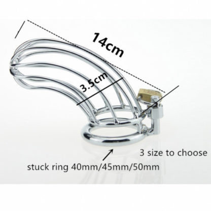 Bird Cage Stainless Steel Male Chastity Device Cage Locking - Image 2