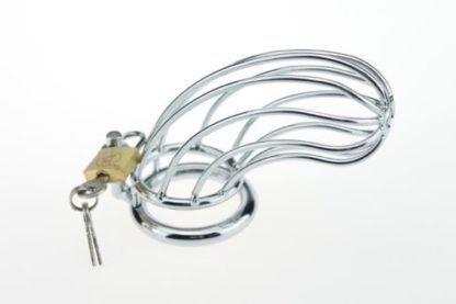 Bird Cage Stainless Steel Male Chastity Device Cage Locking - Image 3