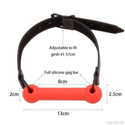 Faux Leather Bite Mouth Gag Silicone Black or Red - Image 5