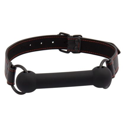 Faux Leather Bite Mouth Gag Silicone Black or Red - Image 3