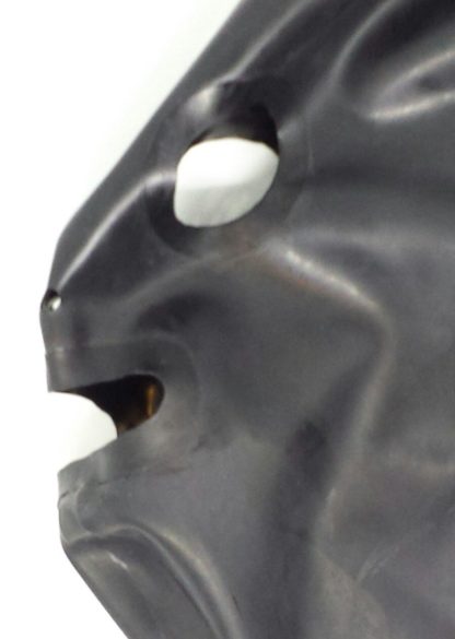 Black Latex/Rubber Hood Zipper Back Natural Rubber - Image 7