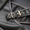 Black Faux Leather Lace Up Spanking Thong Skirt - Image 6
