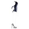 Black PVC Style Wetlook Faux Leather Backless Black Strap Spank Skirt - Image 3
