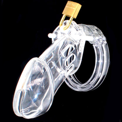CB6000 Adult Male Chastity Device Plastic Penis Cock Cage With 5 Rings Tube Length Sizes S/L Three Colours - Image 6