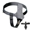 Faux Leather Female Locking Chastity Belt Device