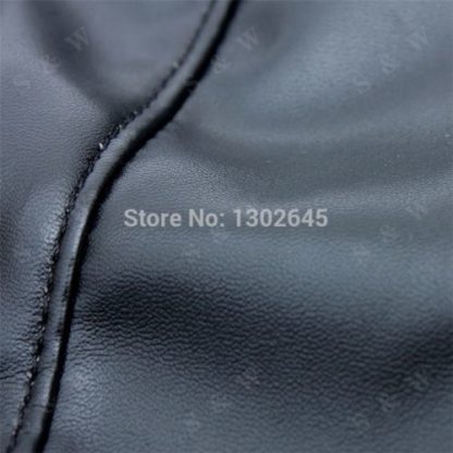 Black Faux Leather Hood Full Head Zip Back - Image 6