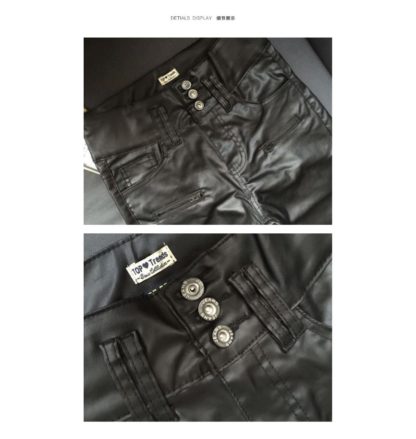 Fitted Womens Stretch Faux Leather Jeans Pants Leggings - Image 4