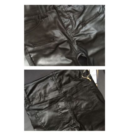 Fitted Womens Stretch Faux Leather Jeans Pants Leggings - Image 5