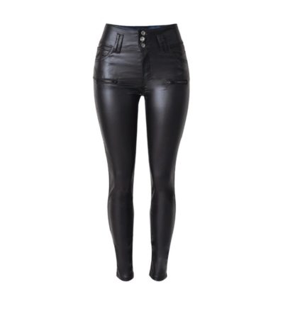 Fitted Womens Stretch Faux Leather Jeans Pants Leggings