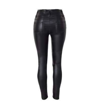 Fitted Womens Stretch Faux Leather Jeans Pants Leggings - Image 2