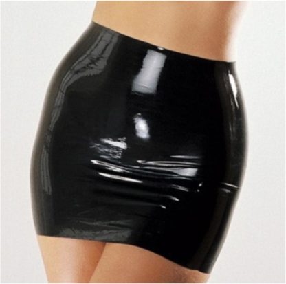 Womens Black Moulded Latex/Rubber Mini Skirt 100% Natural Rubber Skirt