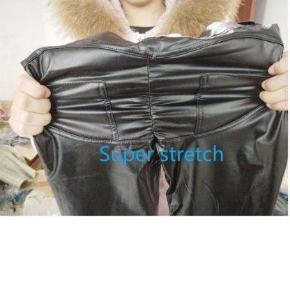 Faux Leather Wetlook Leggings Jeans Two Material Choices - Image 5