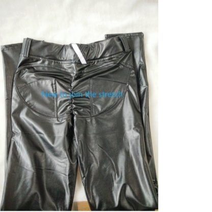 Faux Leather Wetlook Leggings Jeans Two Material Choices - Image 4
