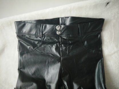 Faux Leather Wetlook Leggings Jeans Two Material Choices - Image 3
