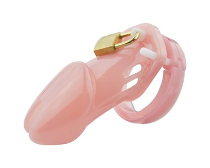 CB6000 Adult Male Chastity Device Plastic Penis Cock Cage With 5 Rings Tube Length Sizes S/L Three Colours - Image 11