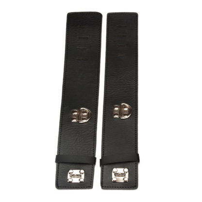 Faux Leather Stainless Steel Locking Spreader Bar Neck Collar Wrist Cuffs Horizontal Bar - Image 4