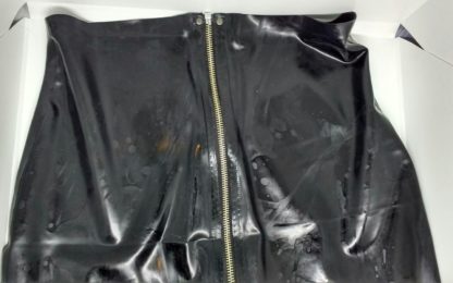 Premium Womens Zip Latex/Rubber Mini Skirt 100% Natural Rubber Skirt - Image 3