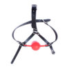 Red 48mm Big Ball Bondage Gag Silicon Rubber Ball Faux Leather Head Harness - Image 3