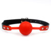 Red 42mm Soft Rubber Faux Leather Silicon Rubber Bondage Ball Gag