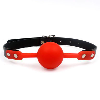 Red 42mm Soft Rubber Faux Leather Silicon Rubber Bondage Ball Gag