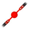 Red 42mm Soft Rubber Faux Leather Silicon Rubber Bondage Ball Gag - Image 2
