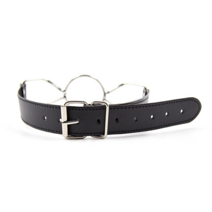 Large 45mm Butterfly/Spider Open Mouth Gag Stainless Steel Faux Leather - Image 2