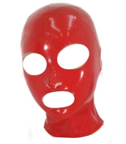 Red Latex Hood Zipper Back Natural Rubber - Image 2