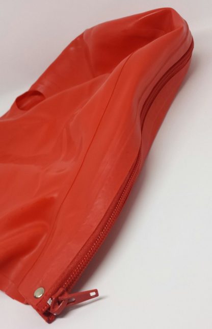 Red Latex Hood Zipper Back Natural Rubber - Image 5
