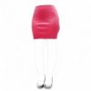 Red PVC Style Wetlook Faux Leather Backless Black Strap Spank Skirt - Image 2