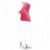 Red PVC Style Wetlook Faux Leather Backless Black Strap Spank Skirt - Image 3