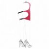 Red PVC Style Wetlook Faux Leather Backless Black Strap Spank Skirt - Image 5