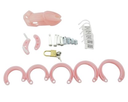 CB6000 Adult Male Chastity Device Plastic Penis Cock Cage With 5 Rings Tube Length Sizes S/L Three Colours - Image 16