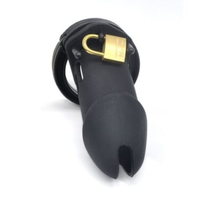Soft Medical Silicone Locking Male Chastity Device Penis Ring Cock Cage - Image 4
