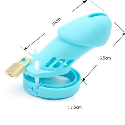 Soft Medical Silicone Locking Male Chastity Device Penis Ring Cock Cage - Image 3