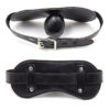 Faux Leather Sponge Locking Panel Ball Gag With Lock