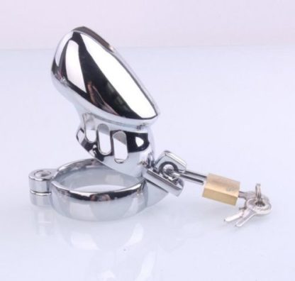 Short Stainless Steel Male Chastity Device Locking Tube Cage