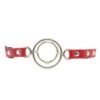 Double Round Ring Gag Flail Open Mouth Stainless/Faux Leather - Image 3
