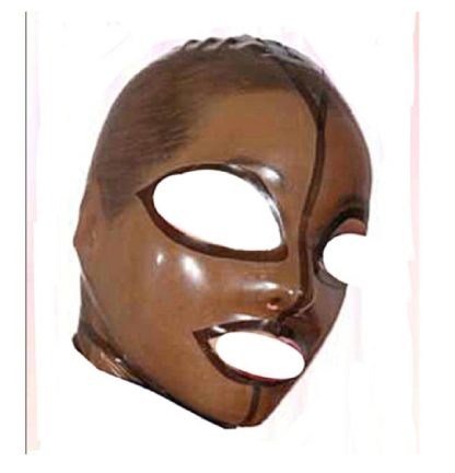 Premium Transparent Latex/Rubber Hood Zipper Back Three Colours Brown/Black/Red