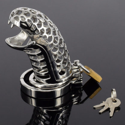 Viper Snake Metal Stainless Steel Male Chastity Device Cock Cage Penis Cage