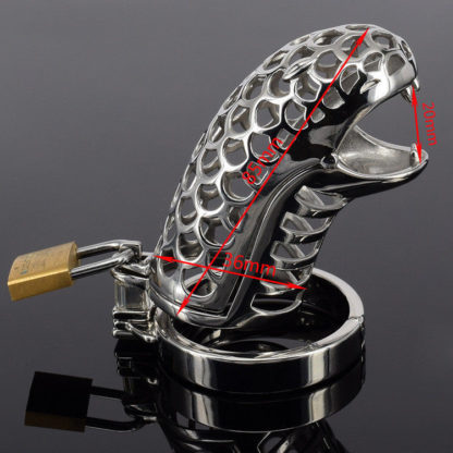 Viper Snake Metal Stainless Steel Male Chastity Device Cock Cage Penis Cage - Image 2