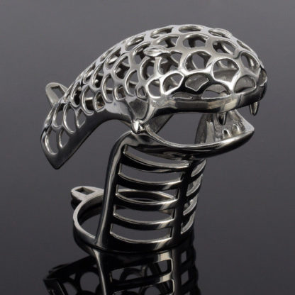 Viper Snake Metal Stainless Steel Male Chastity Device Cock Cage Penis Cage - Image 5