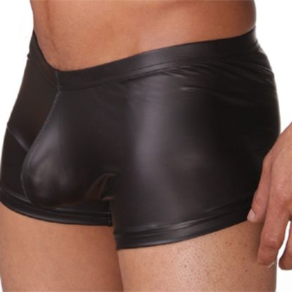 Mens Black Wetlook Boxer Shorts