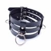 Faux Leather 3 Band Neck Collar