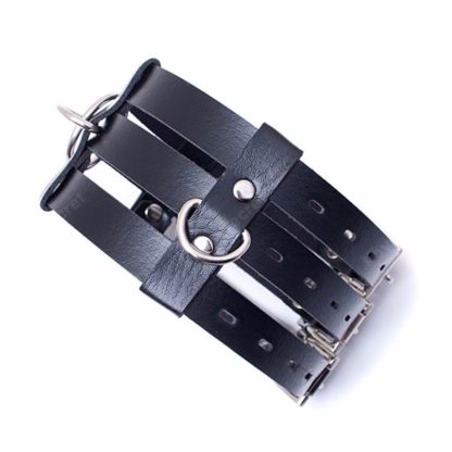 Faux Leather 3 Band Neck Collar - Image 5