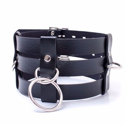 Faux Leather 3 Band Neck Collar - Image 6